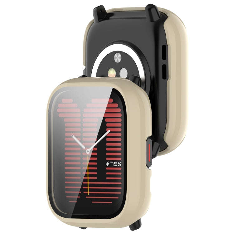 For Amazfit Aactive PC Integrated Tempered Glass Watch Case(Ivory White)