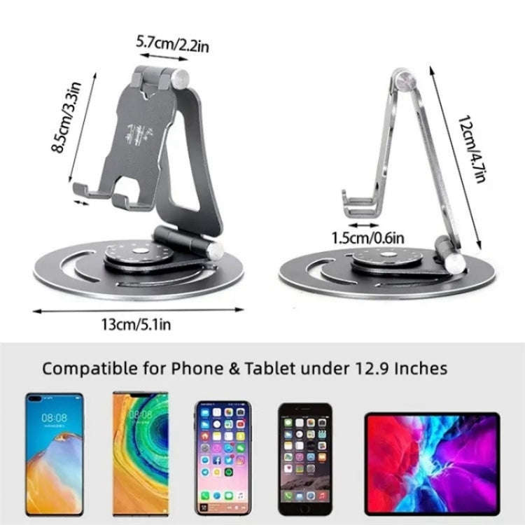 G60 Portable Folding 360-Degree Rotating Desktop Phone Tablet Holder(Silver)