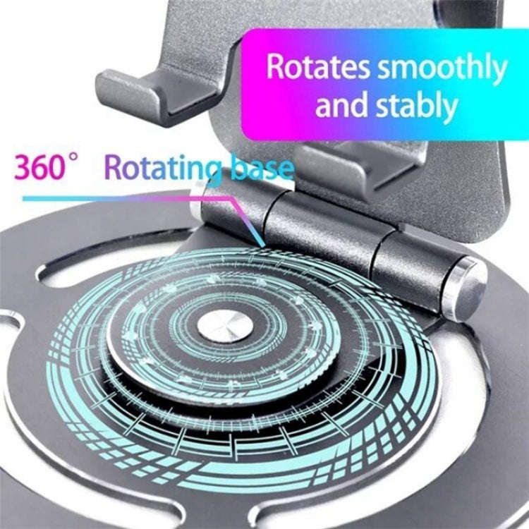 G62 Portable Folding 360-Degree Rotating Desktop Phone Holder(Grey)