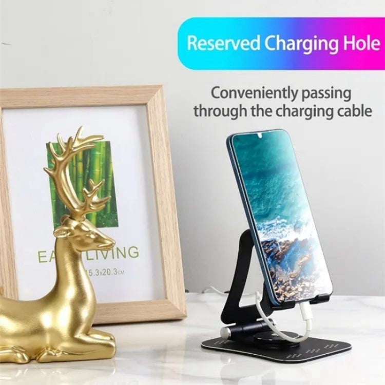 G61 Portable Folding 360-Degree Rotating Desktop Phone Holder(Black)