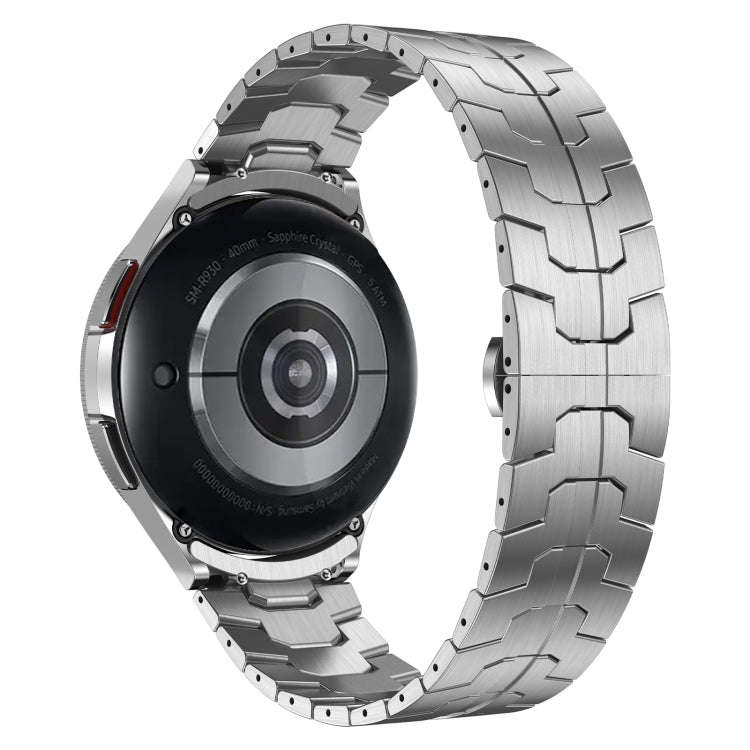 For Samsung Galaxy Watch 4 40 / 44mm Lron Man Curved Connection Stainless Steel Watch Band(Gray)