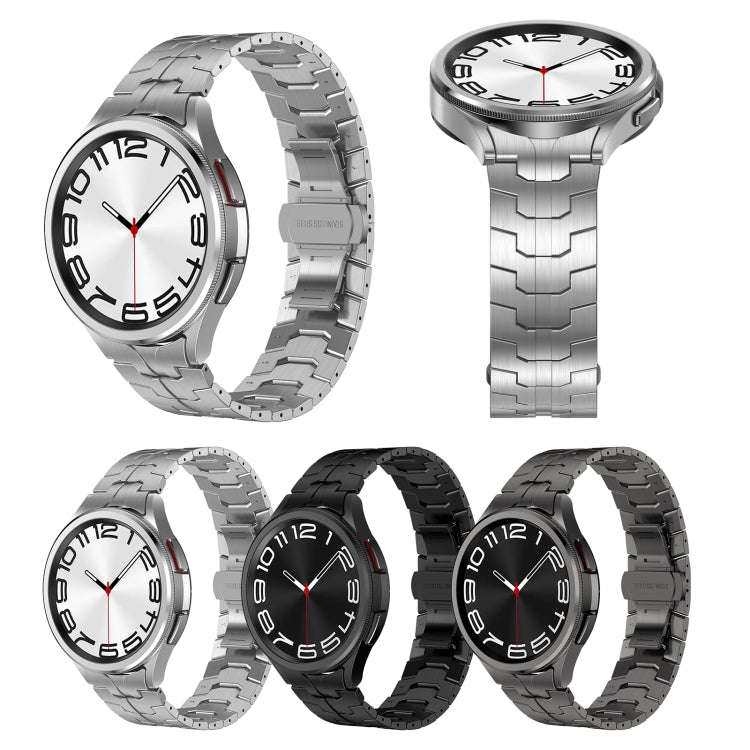 For Samsung Galaxy Watch 5 Pro Lron Man Curved Connection Stainless Steel Watch Band(Gray)