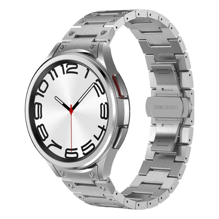 For Samsung Galaxy Watch 5 Pro Dual Circle Curved Connection Stainless Steel Watch Band(Silver)