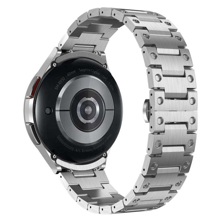 For Samsung Galaxy Watch 5 Pro Dual Circle Curved Connection Stainless Steel Watch Band(Silver)