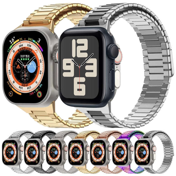 For Apple Watch Series 4 40mm Bamboo Magnetic Stainless Steel Metal Watch Strap(Silver)