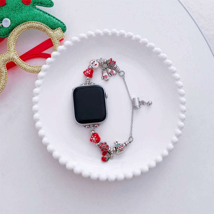 For Apple Watch Ultra 2 49mm Zinc Alloy Christmas Watch Band(Pink)