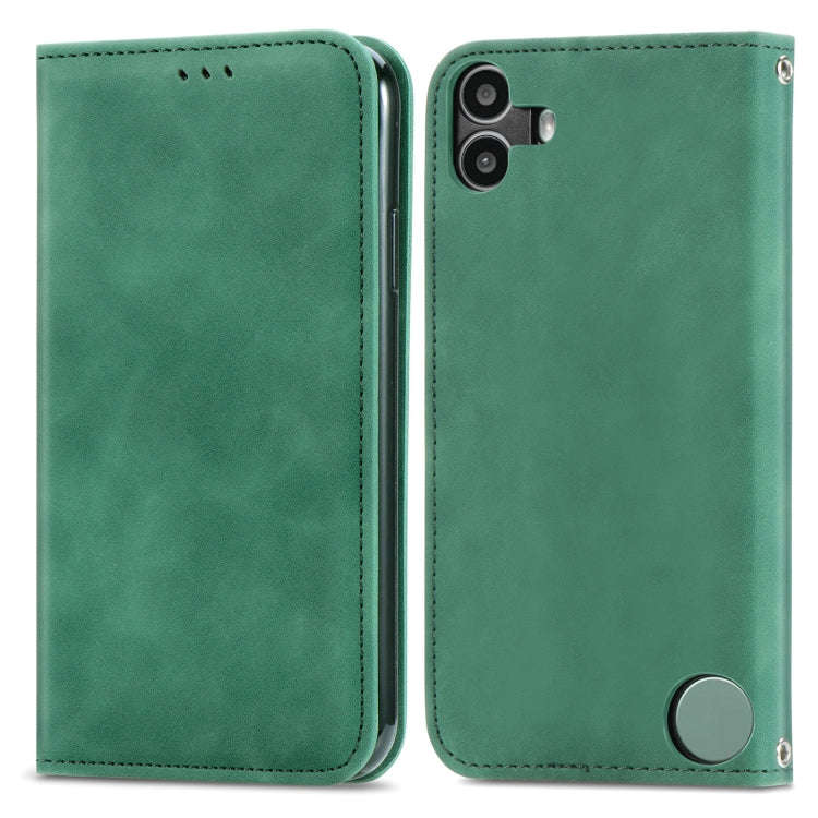For  Nothing CMF Phone 1 Retro Skin Feel Magnetic Flip Leather Phone Case(Green)