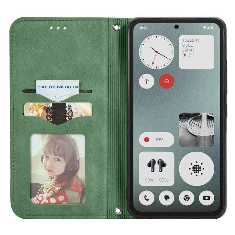 For  Nothing CMF Phone 1 Retro Skin Feel Magnetic Flip Leather Phone Case(Green)