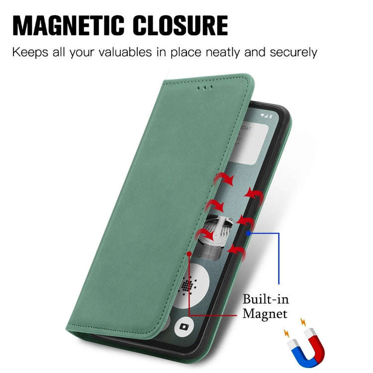 For  Nothing CMF Phone 1 Retro Skin Feel Magnetic Flip Leather Phone Case(Green)