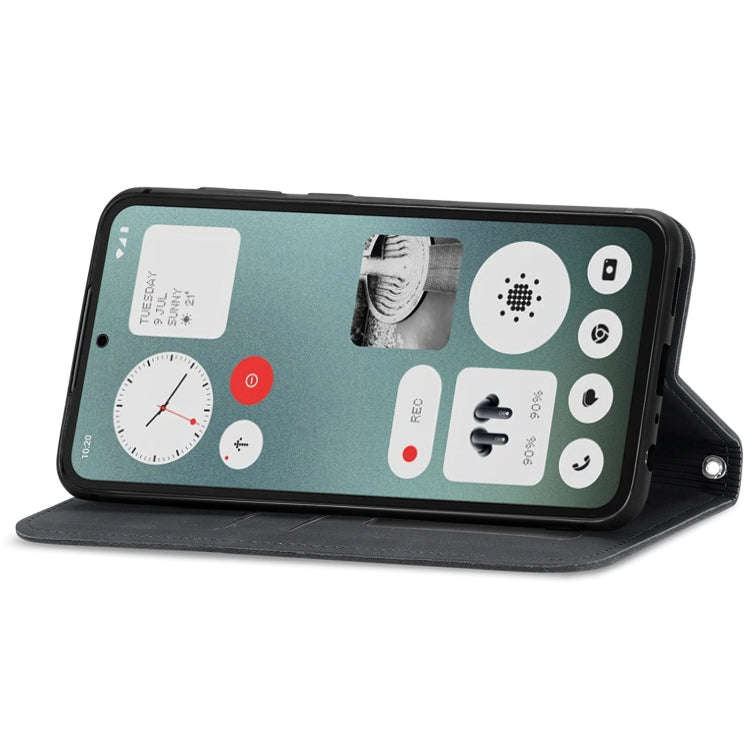 For  Nothing CMF Phone 1 Retro Skin Feel Magnetic Flip Leather Phone Case(Black)
