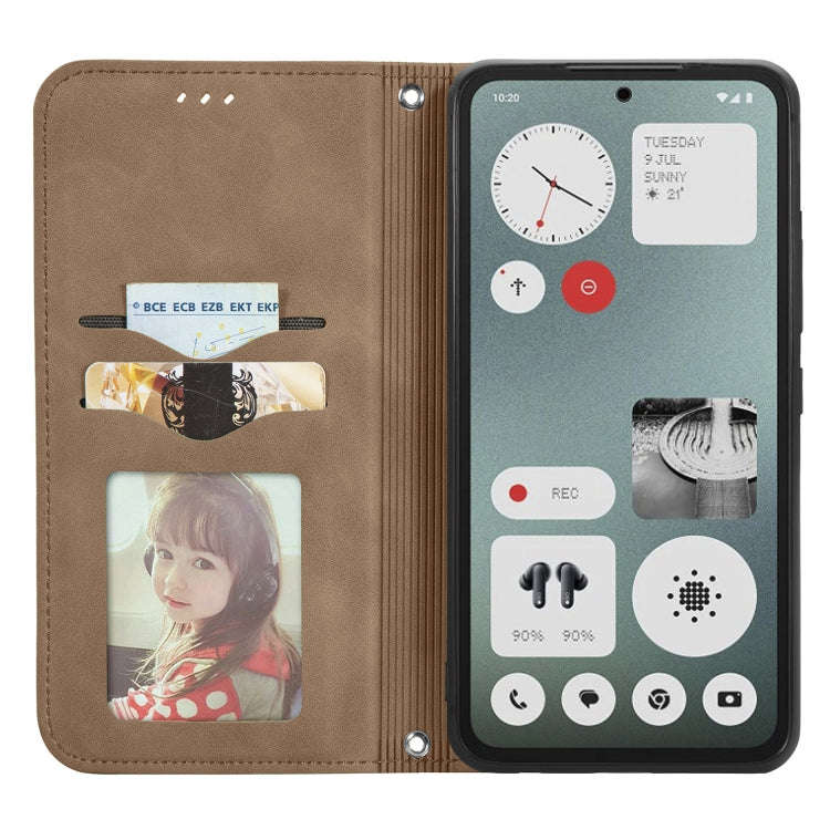 For  Nothing CMF Phone 1 Retro Skin Feel Magnetic Flip Leather Phone Case(Brown)