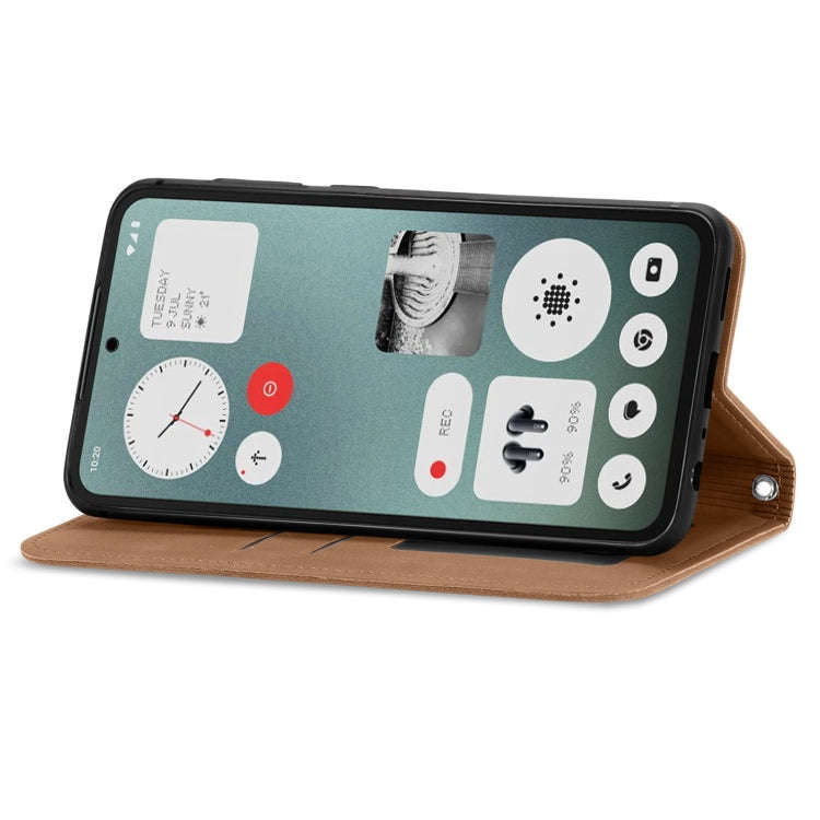 For  Nothing CMF Phone 1 Retro Skin Feel Magnetic Flip Leather Phone Case(Brown)