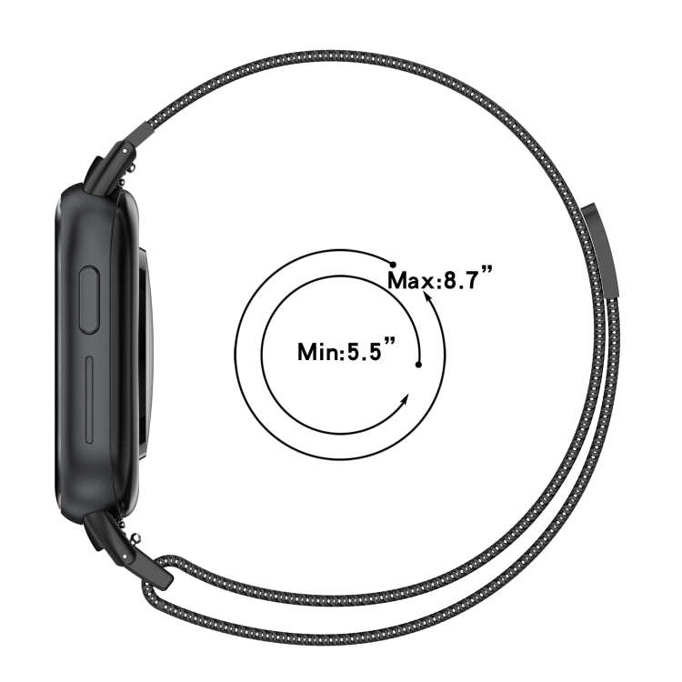 For Honor Watch 4 TMA-L19 Milan Magnetic Steel Mesh Watch Band(Black)