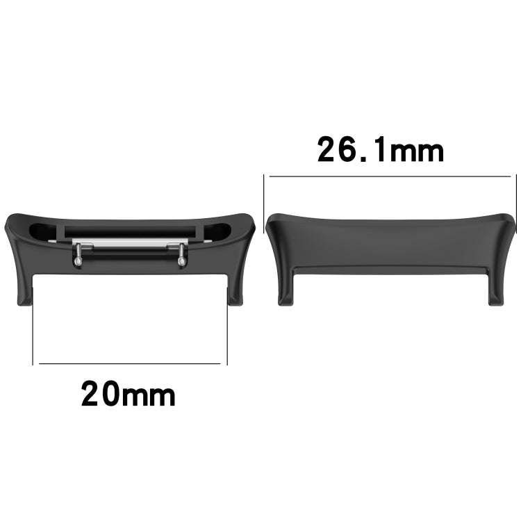 For Honor Watch 4 TMA-L19 1 Pair Metal Watch Band Connector(Black)