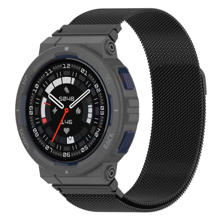 For Amazfit Active Edge A2212 Milan Magnetic Steel Mesh Watch Band(Black)