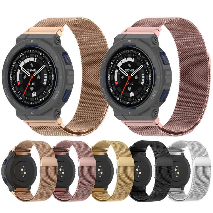 For Amazfit Active Edge A2212 Milan Magnetic Steel Mesh Watch Band(Silver)