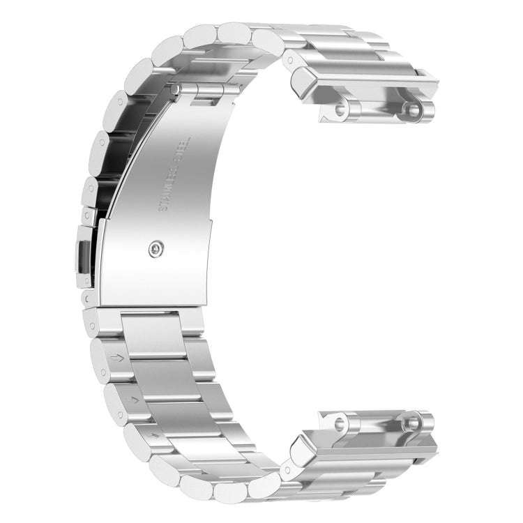 For Amazfit Active Edge A2212 Three Beads Stainless Steel Watch Band(Silver)