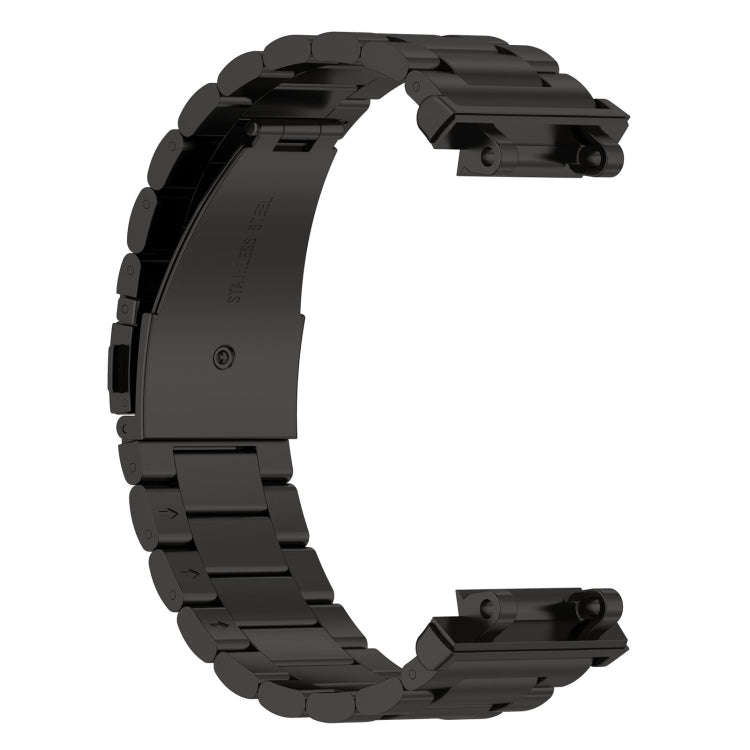 For Amazfit Active Edge A2212 Three Beads Stainless Steel Watch Band(Black)