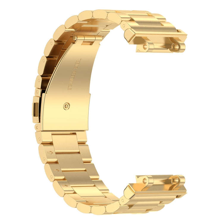 For Amazfit Active Edge A2212 Three Beads Stainless Steel Watch Band(Gold)