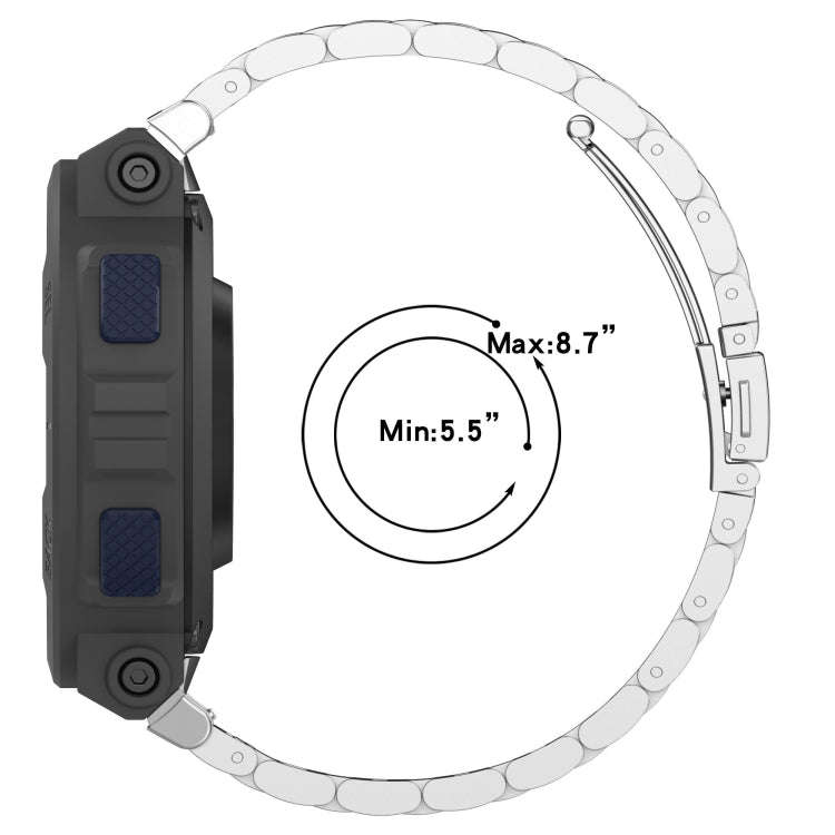 For Amazfit Active Edge A2212 Three Beads Stainless Steel Watch Band(Black)