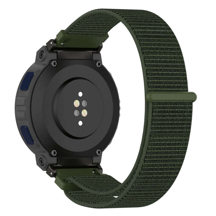 For Amazfit Active Edge A2212 Nylon Loop Hook and Loop Fastener Watch Band(Green)