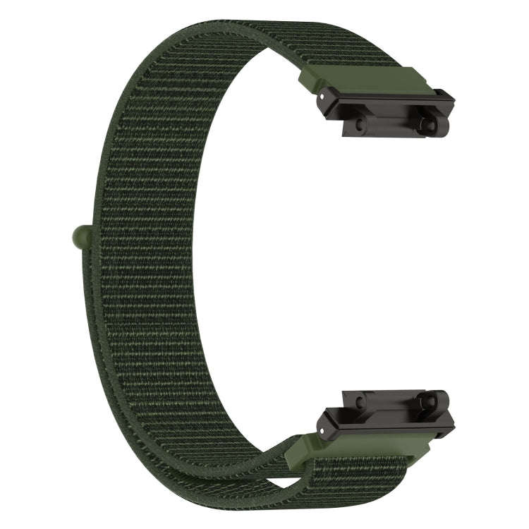 For Amazfit Active Edge A2212 Nylon Loop Hook and Loop Fastener Watch Band(Green)