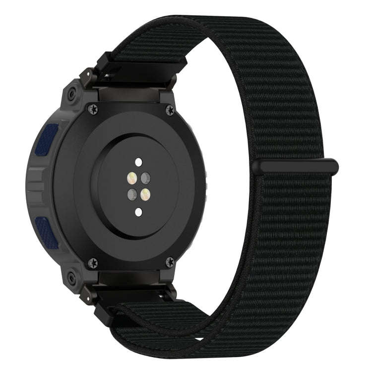 For Amazfit Active Edge A2212 Nylon Loop Hook and Loop Fastener Watch Band(Black)