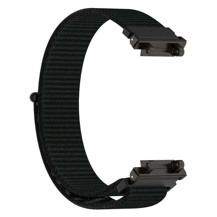 For Amazfit Active Edge A2212 Nylon Loop Hook and Loop Fastener Watch Band(Black)