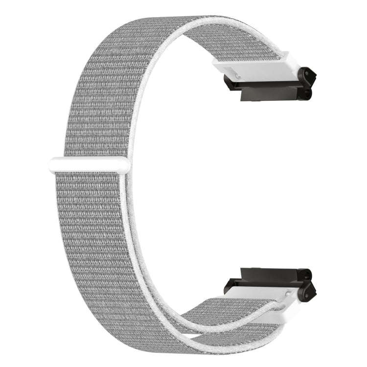 For Amazfit Active Edge A2212 Nylon Loop Hook and Loop Fastener Watch Band(White)