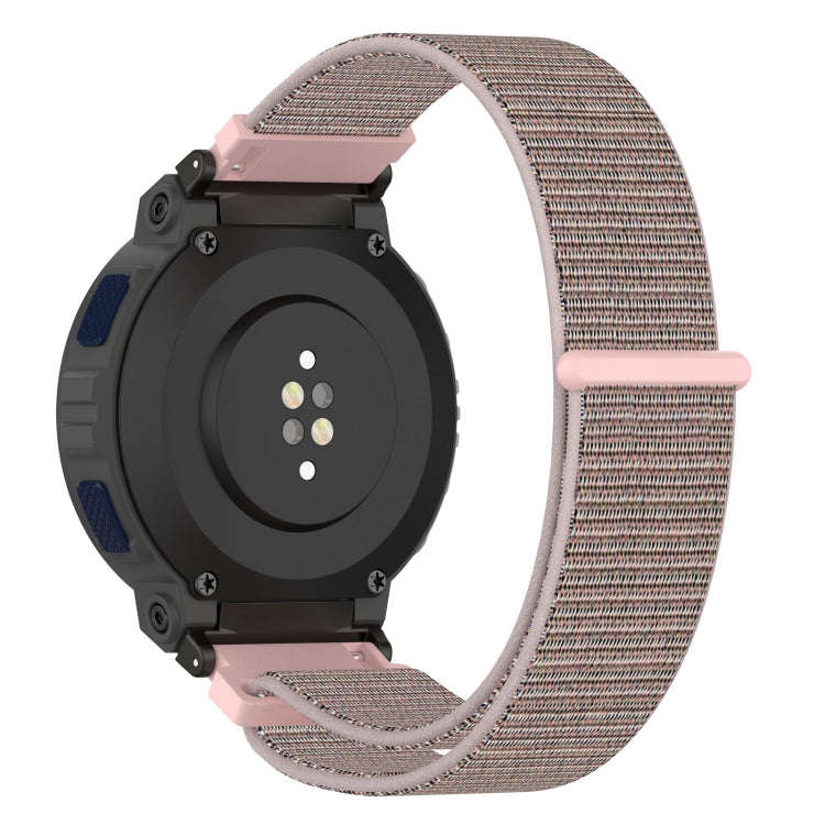 For Amazfit Active Edge A2212 Nylon Loop Hook and Loop Fastener Watch Band(Pink)