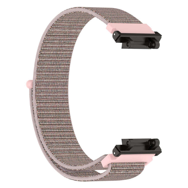 For Amazfit Active Edge A2212 Nylon Loop Hook and Loop Fastener Watch Band(Pink)