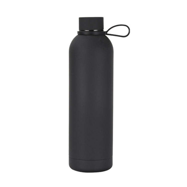 JUNSUNMAY Candy Colored Coating 304 Stainless Steel Water Vacuum Bottle, Capacity:350ml(Black)
