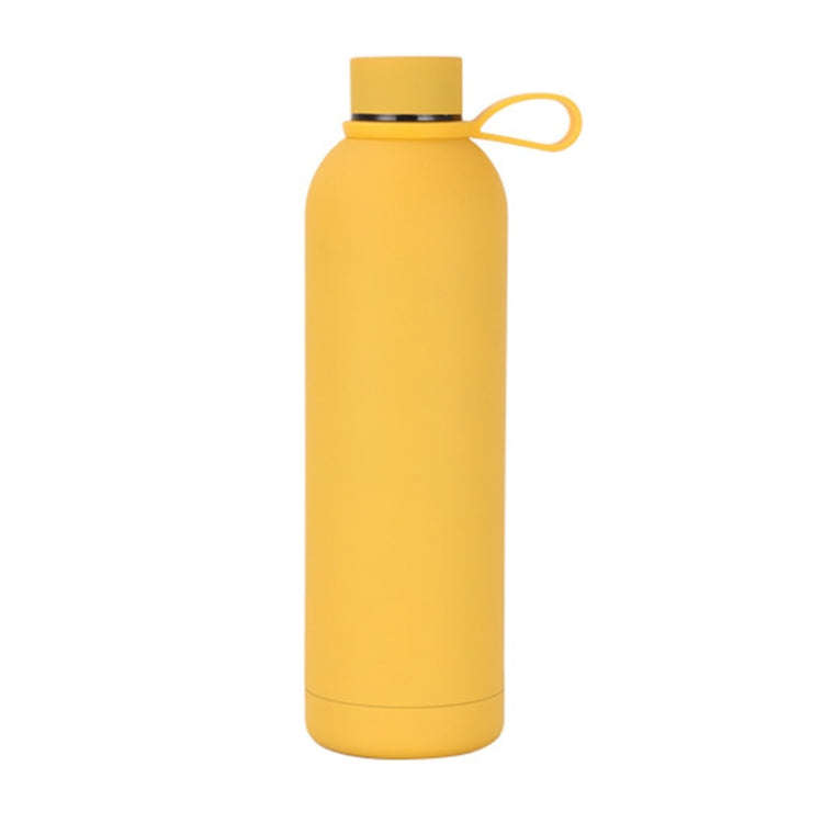 JUNSUNMAY Candy Colored Coating 304 Stainless Steel Water Vacuum Bottle, Capacity:350ml(Yellow)