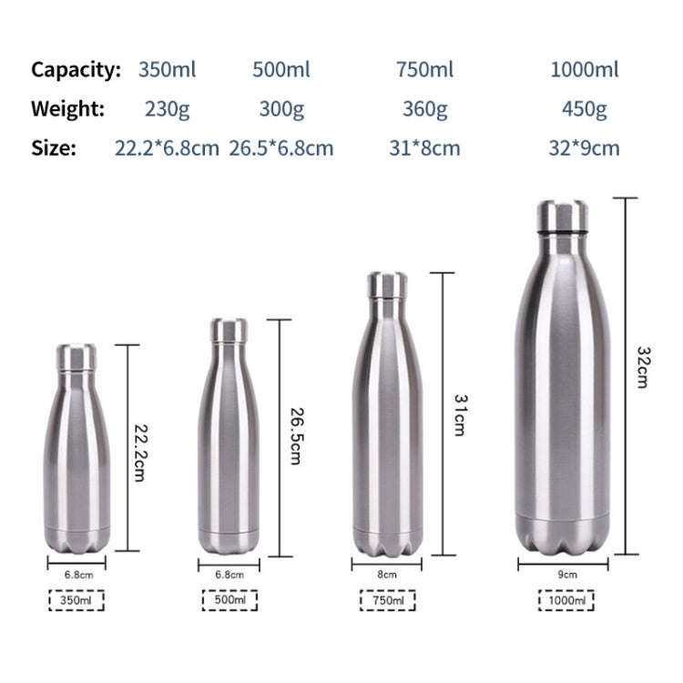 JUNSUNMAY 304 Stainless Steel Double-layer Vacuum Insulated Water Bottle, Capacity:500ml(Steel Co...