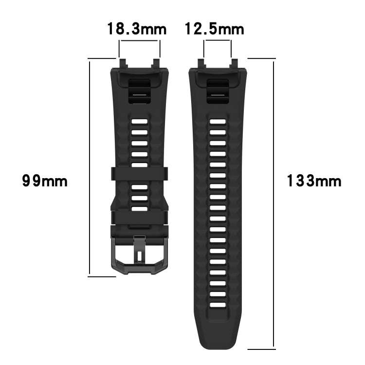 For Amazfit Active Edge A2212 Solid Color Silicone Watch Band(Blue)