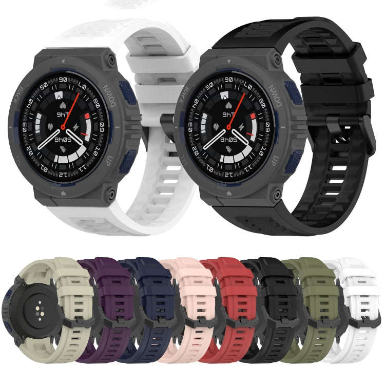 For Amazfit Active Edge A2212 Solid Color Silicone Watch Band(Blue)