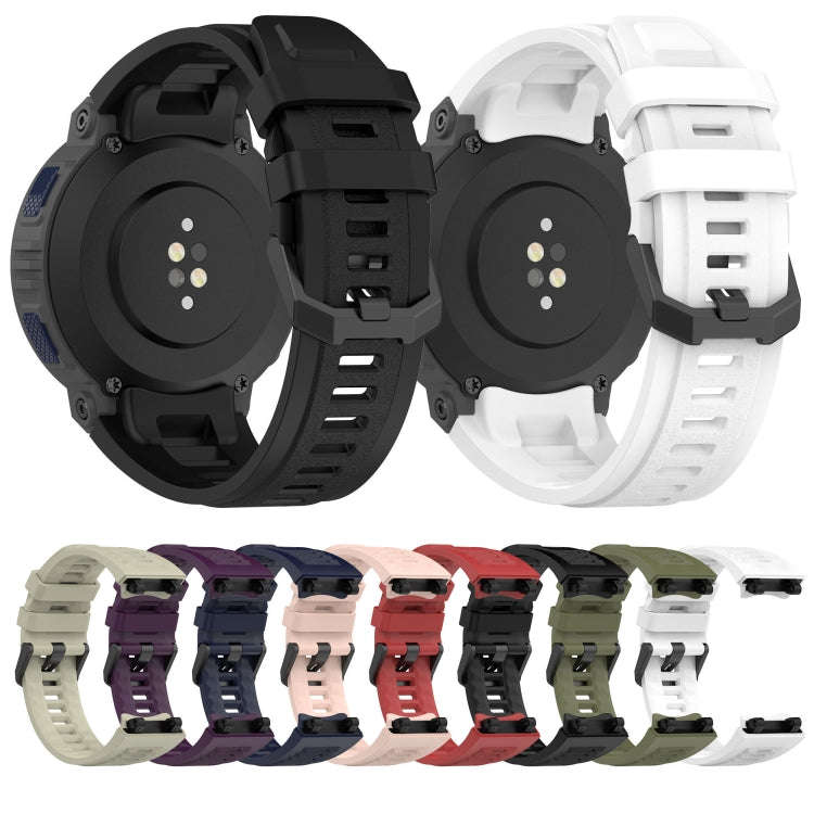 For Amazfit Active Edge A2212 Solid Color Silicone Watch Band(Black)