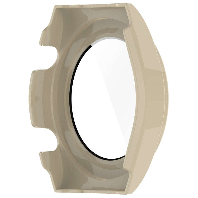 For Xiaomi Watch H1 PC + Tempered Film Integrated Watch Protective Case(Beige)
