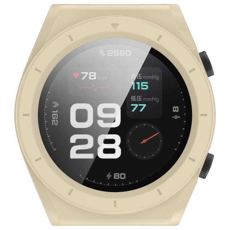 For Xiaomi Watch H1 PC + Tempered Film Integrated Watch Protective Case(Beige)