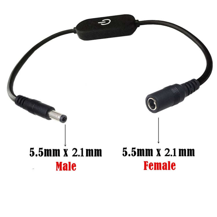 JUNSUNMAY DC 5.5mmx2.1mm LED Touch Inline Dimmer Switch Controller for Single Color, Length 30cm(...