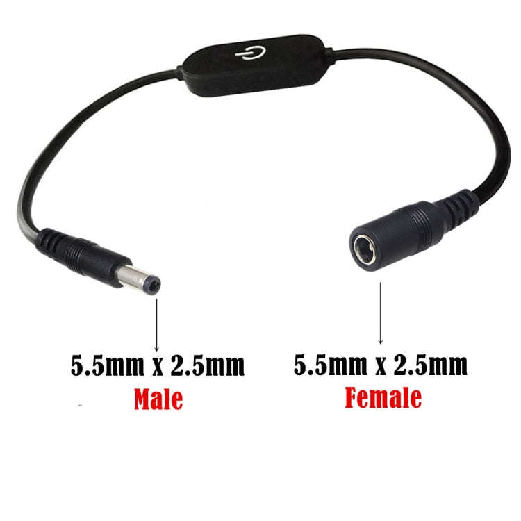 JUNSUNMAY DC 5.5mmx2.5mm LED Touch Inline Dimmer Switch Controller for Single Color, Length 30cm(...