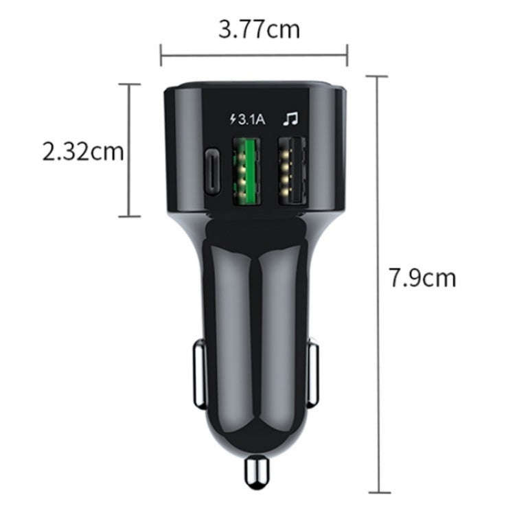 Colorful light Car Hands-free Call Bluetooth Receiver Support U Disk MP3 Player