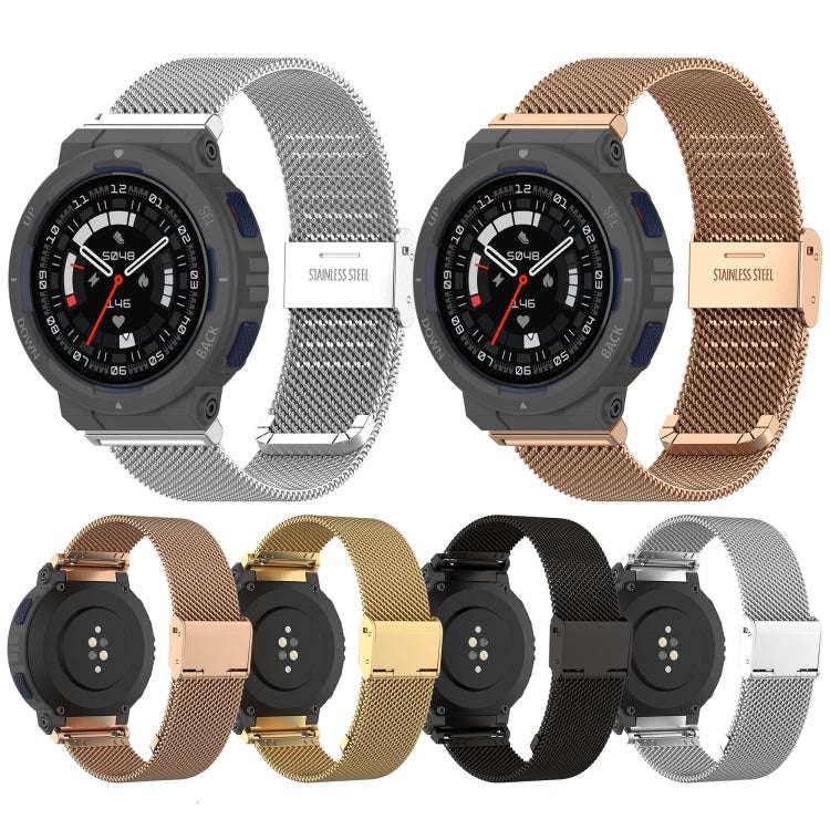 For Amazfit Active Edge A2212 Milan Mesh Single Buckle Watch Band(Black)