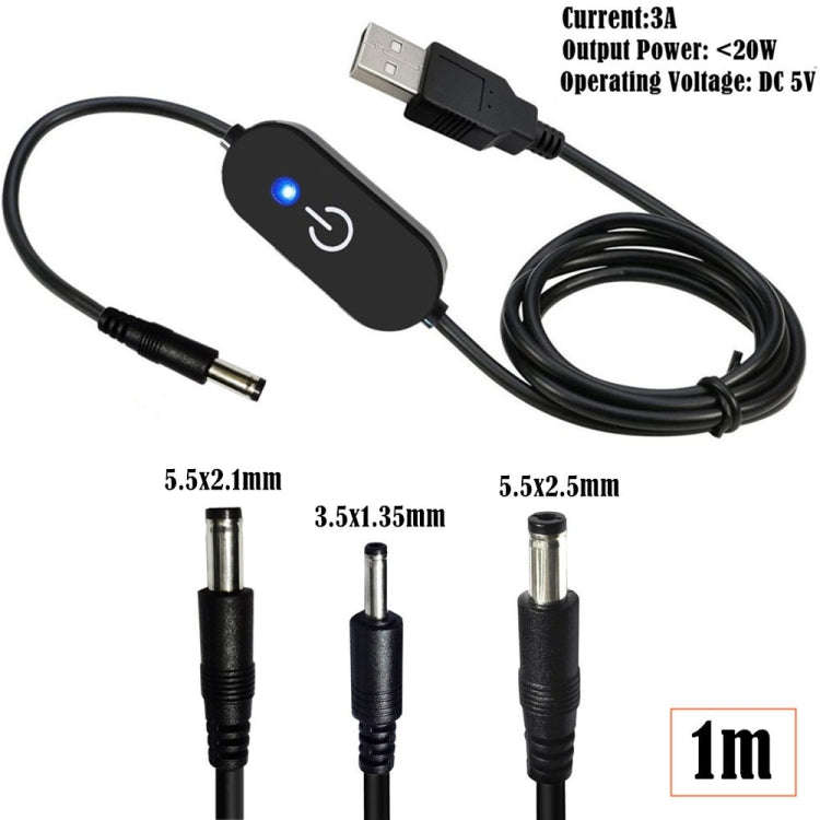 JUNSUNMAY 5525 to USB LED Touch Inline Dimmer Switch Controller for Single Color,Length 100cm