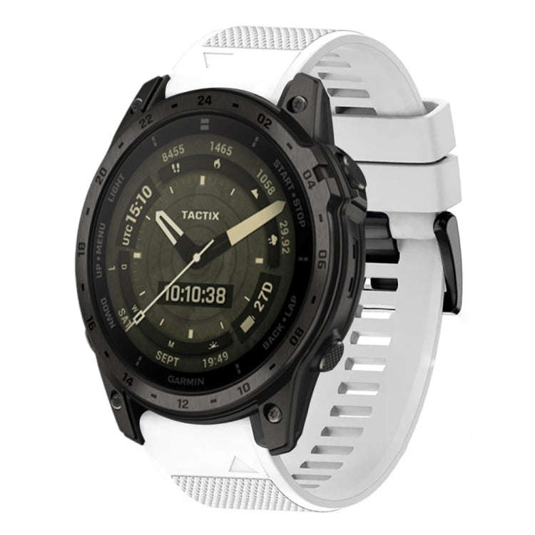 For Garmin Tactix 7 AMOLED Quick Release 26mm Silicone Watch Band(White)