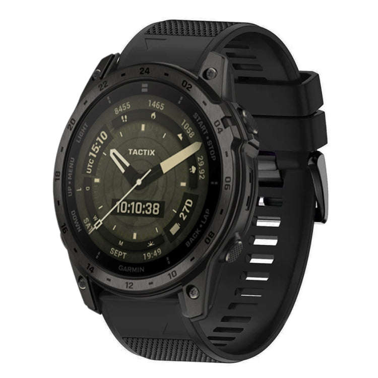 For Garmin Tactix 7 AMOLED Quick Release 26mm Silicone Watch Band(Black)