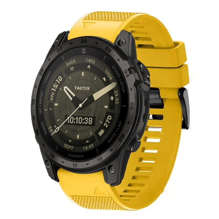 For Garmin Tactix 7 AMOLED Quick Release 26mm Silicone Watch Band(Yellow)