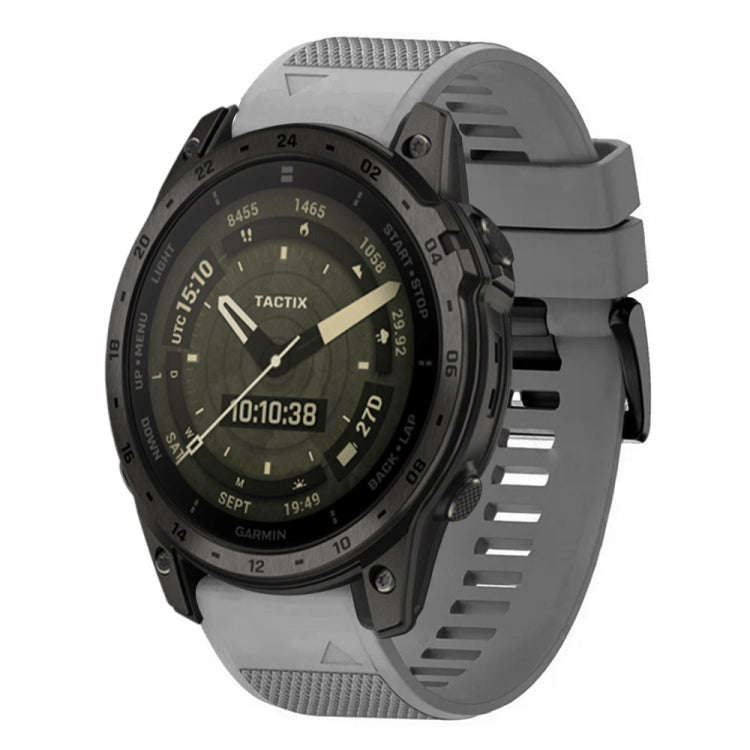 For Garmin Tactix 7 AMOLED Quick Release 26mm Silicone Watch Band(Grey)