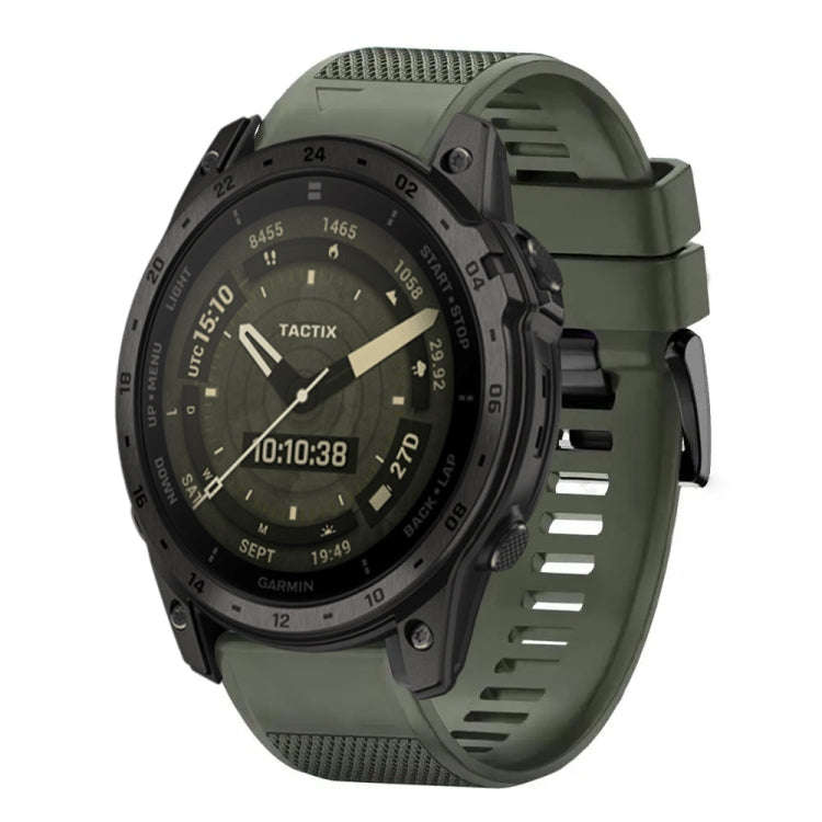 For Garmin Tactix 7 AMOLED Quick Release 26mm Silicone Watch Band(Army Green)