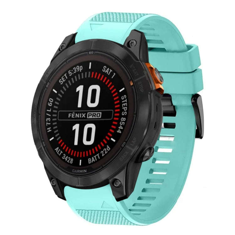 For Garmin Fenix 7X Pro 51mm Quick Release 26mm Silicone Watch Band(Mint Green)